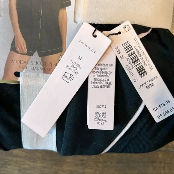 Victoria's Secret Black and White Trim Pajama Set - Picture 5 of 8